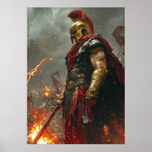 Poster Arès, Dieu de la Guerre - Porteur de Bataille et d