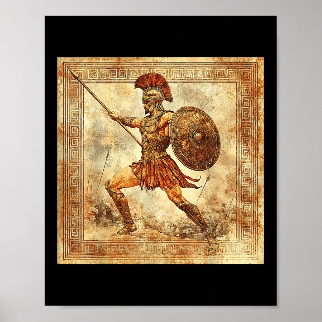 Poster Ares Grec Guerrier Dieu Ancienne Grèce Mythologie (Devant)