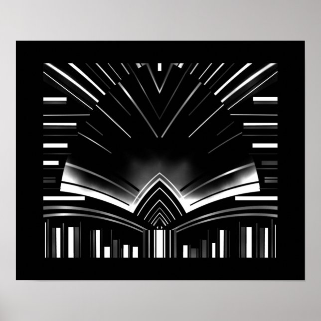 Poster Argent Argent Abstrait Bend (Devant)