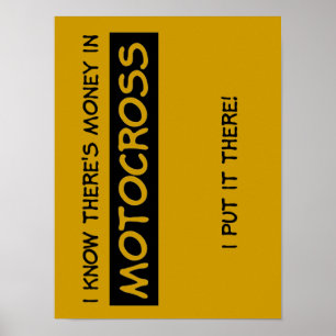 Poster Argent dans l'affiche de moto cross Dirt Bike