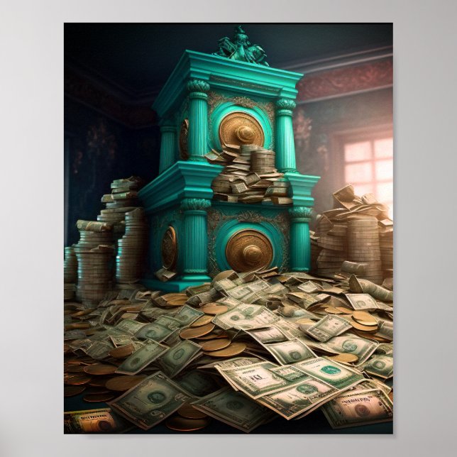 Poster Argent Richesse Prospérité Abondance Salle au trés (Devant)
