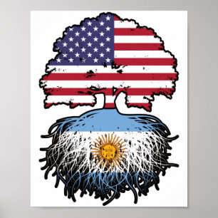 Poster Argentine Argentine Amérique États-Unis Drapeau de