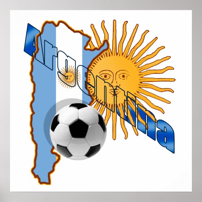 Poster Argentine Drapeau solaire carte Argentine cadeaux (Devant)