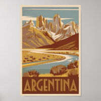 Argentine Travel Art Vintage