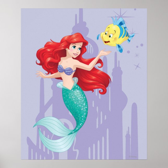 Poster Ariel et Flounder (Devant)