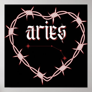 Poster Aries Constellation Art céleste gothique foncé