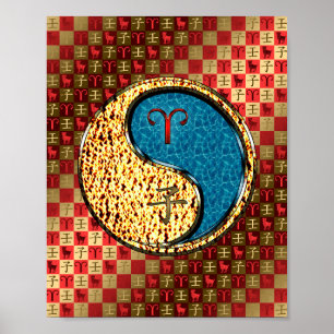 Poster Aries et rat d'eau
