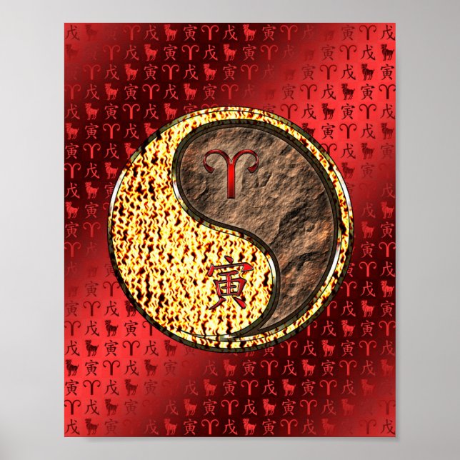 Poster Aries et Tigre de la Terre (Devant)