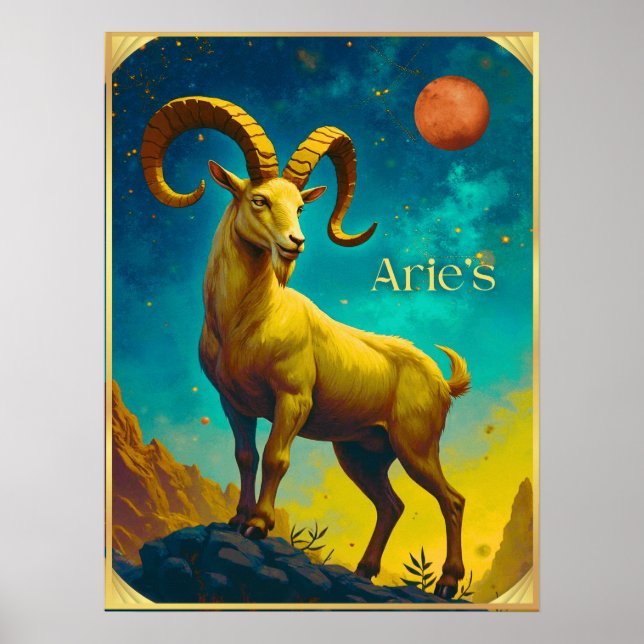 Poster Aries the Ram Zodiac Sign (Devant)
