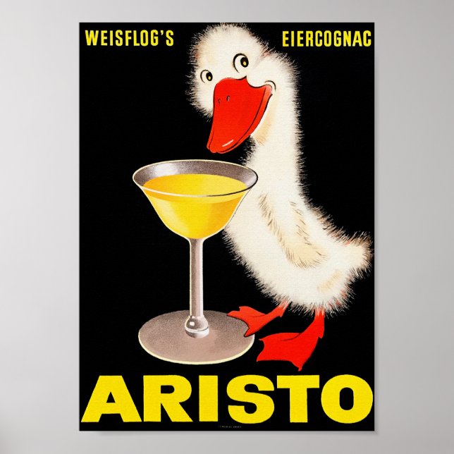 Poster Aristo Egg Cognac - Publicité Vintage (Devant)