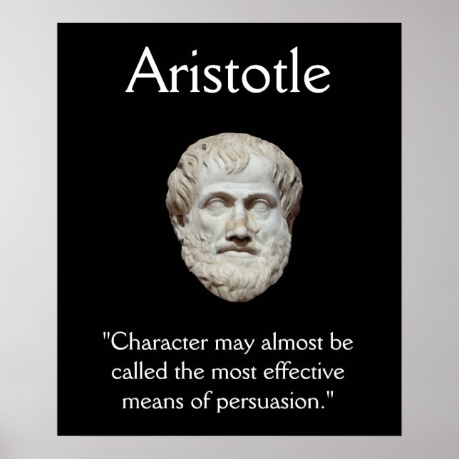 Poster Aristote - Citation de caractère et de persuasion (Devant)