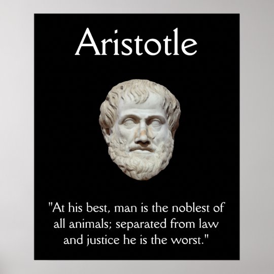 Poster Aristote Citation De Loi Et De Justice Zazzle Ca