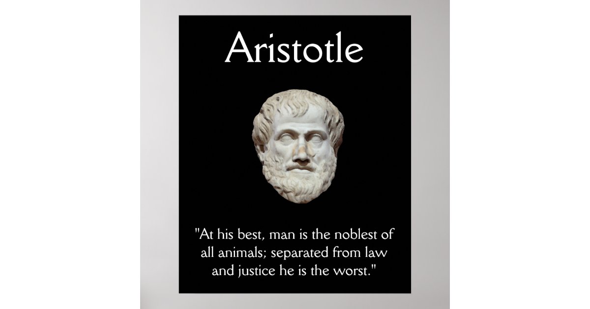 Poster Aristote Citation De Loi Et De Justice Zazzle Ca