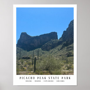 Poster Arizona Desert Picacho Peak Mountains Portrait Art