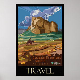 Poster Arizona Montagnes Vintage Retro Voyage