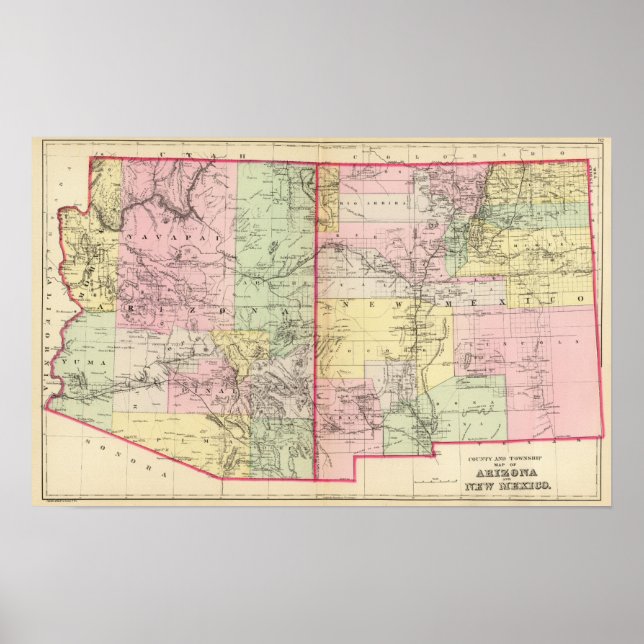 Poster Arizona, Nouveau-Mexique (Devant)