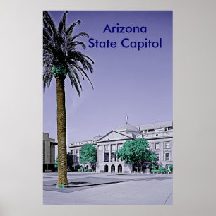 Poster Arizona State Capitol Retro avec touche de couleur