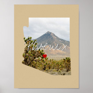Poster Arizona State Photo insert and town name