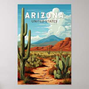Poster Arizona Travel Art Vintage