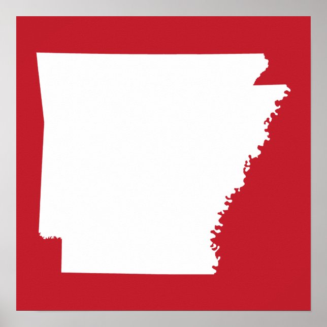 Poster Arkansas rouge et blanc (Devant)