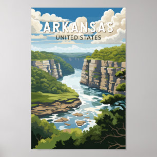 Poster Arkansas Travel Art Vintage