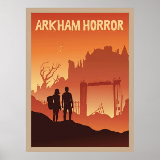 Poster Arkham Horror Board Jeu minimaliste style de voyag