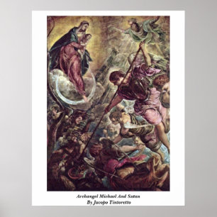 Poster Arkhangel Michael et Satan par Jacopo Tintoretto
