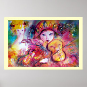 Poster Arlecchino et Colombina, taille colossale