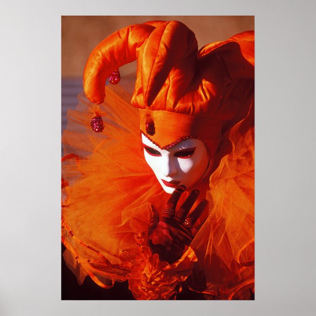 Poster Arlequin à Orange au Carnaval de Venise (Devant)