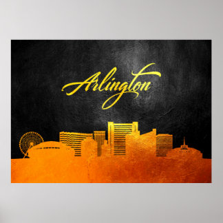 Poster Arlington Texas Gold Skyline
