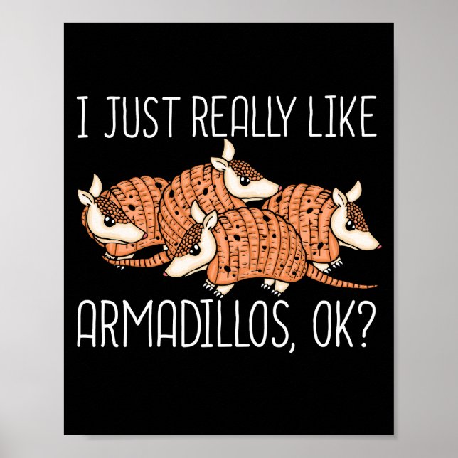 Poster Armadillo Amour Faune Cadeau animal Armadillo (Devant)