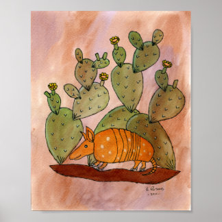 Poster Armadillo du Texas