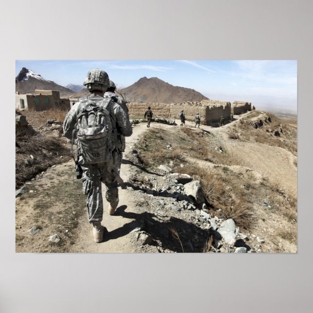 Poster Armée nationale afghane et soldats américains (Devant)