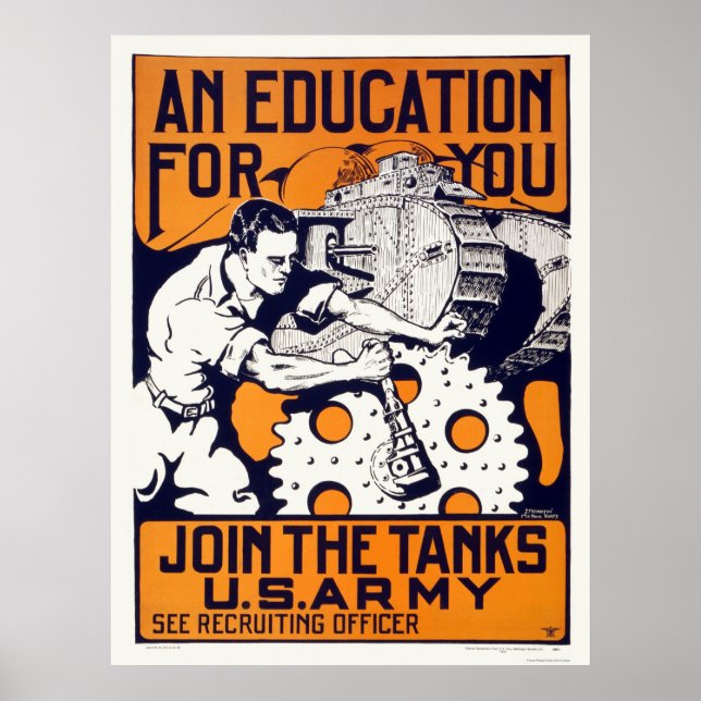 Poster Armée - Rejoignez les chars (Devant)