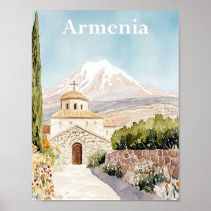 Poster Arménie Aquarelle Peinture Voyage