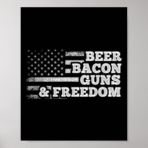 Poster Armes À Bacon Et Drapeau Américain Liberté