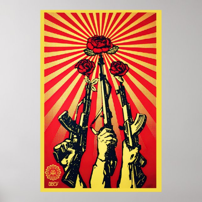 Poster Armes à feu et Roses, 2007 shepard fairey (Devant)