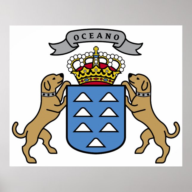 Poster Armoiries Canaries Symbole officiel Espagne (Devant)