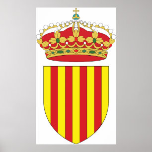 Poster Armoiries Cataluña Symbole officiel de l'Espagne h