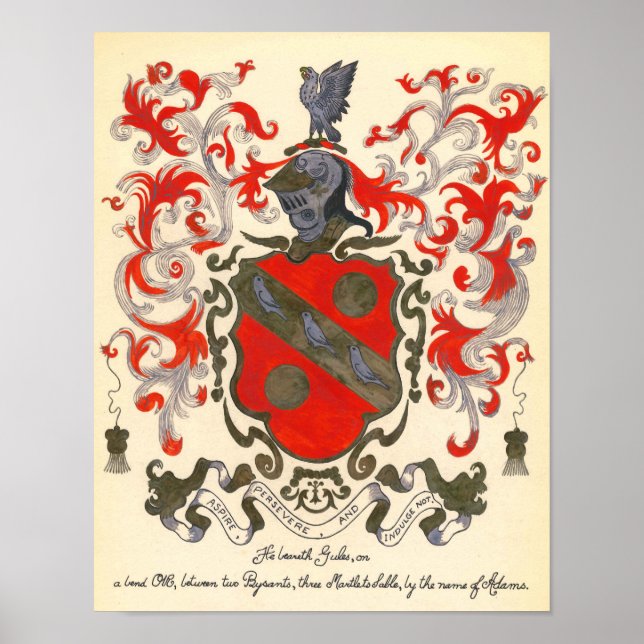 Poster Armoiries d'Adams (11 po x 14 po) (Devant)