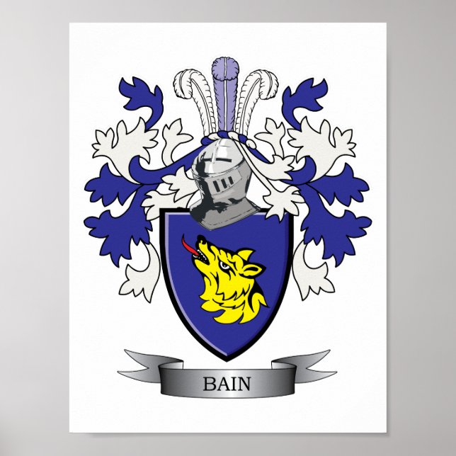 Poster Armoiries de Bain Family Crest (Devant)