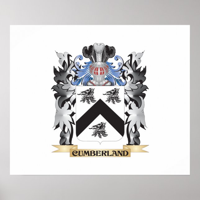 Poster Armoiries de Cumberland - Armoiries de la famille (Devant)