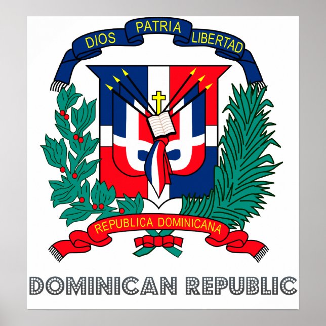 Poster Armoiries de la République dominicaine (Devant)