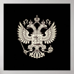 Poster Armoiries de la Russie - version blanche