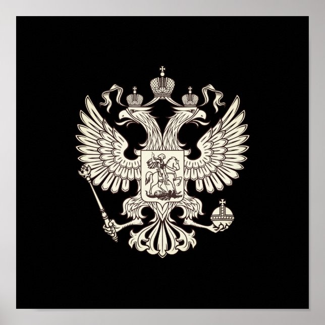 Poster Armoiries de la Russie - version blanche (Devant)
