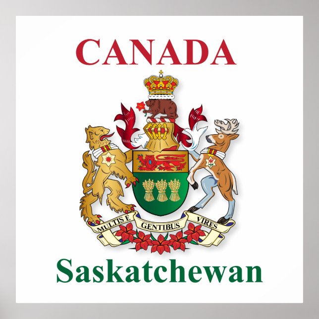 Poster Armoiries de la Saskatchewan (Devant)