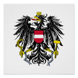 Poster Armoiries de l'Autriche symbole emblème drapeau