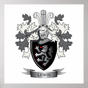 Poster Armoiries de Lewis Family Crest