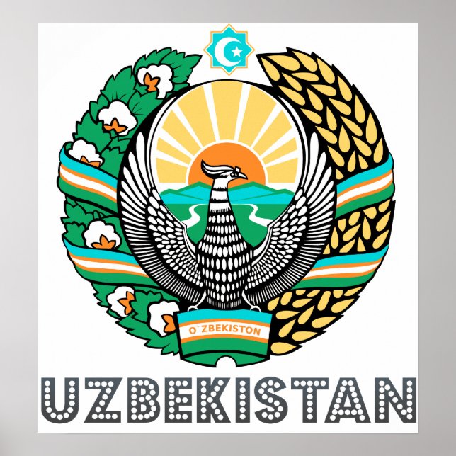 Poster Armoiries de l'Ouzbékistan (Devant)