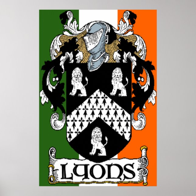 Poster Armoiries de Lyons Drapeau irlandais (Devant)